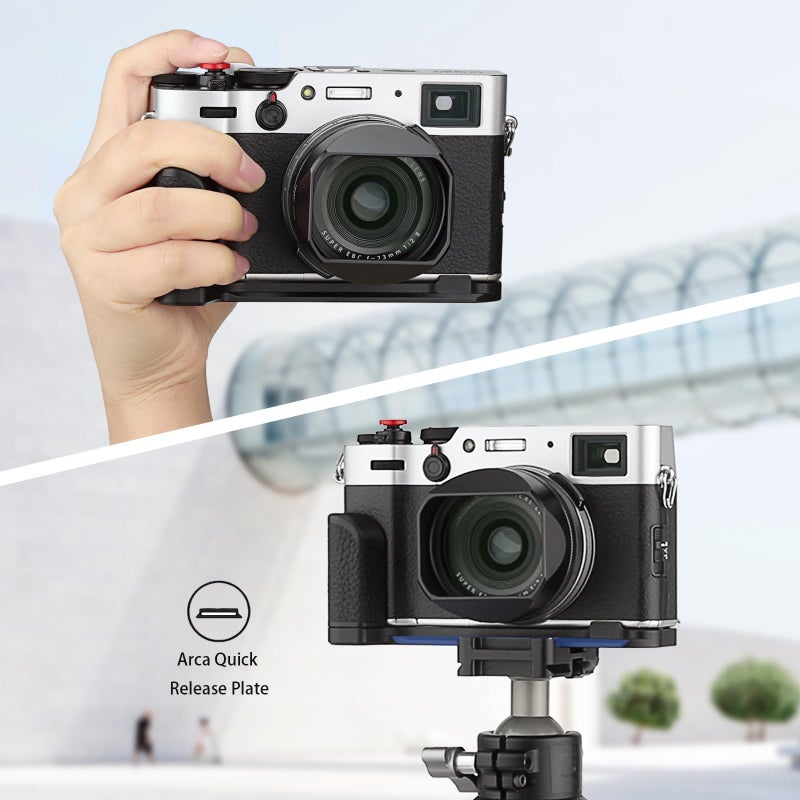 Haoge حامل كاميرا هاوج HG-X100V مع لوحة إطلاق سريعة ومقبض يد لكاميرا فوجي فيلم Fuji X100V X100F يتناسب مع Arca Swiss Sunwayfoto Kirk RRS Benro - Image 2